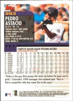 2000 Topps - Limited Edition #283 Pedro Astacio Back