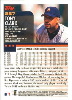 2000 Topps - Limited Edition #287 Tony Clark Back