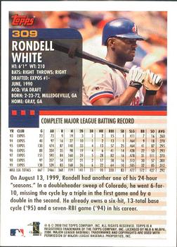2000 Topps - Limited Edition #309 Rondell White Back