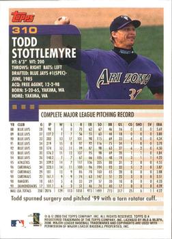 2000 Topps - Limited Edition #310 Todd Stottlemyre Back