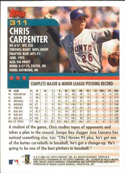 2000 Topps - Limited Edition #311 Chris Carpenter Back