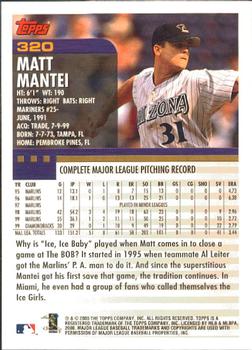 2000 Topps - Limited Edition #320 Matt Mantei Back