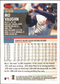 2000 Topps - Limited Edition #338 Mo Vaughn Back