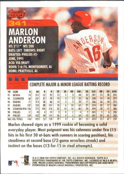 2000 Topps - Limited Edition #341 Marlon Anderson Back