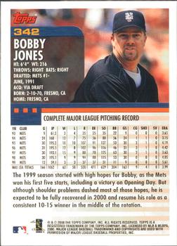 2000 Topps - Limited Edition #342 Bobby Jones Back
