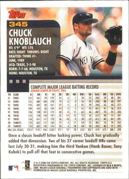 2000 Topps - Limited Edition #345 Chuck Knoblauch Back