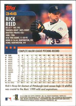 2000 Topps - Limited Edition #346 Rick Reed Back
