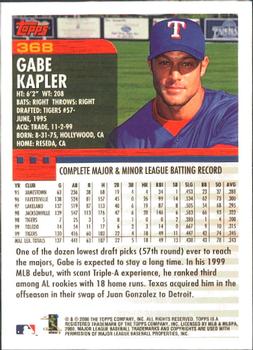 2000 Topps - Limited Edition #368 Gabe Kapler Back