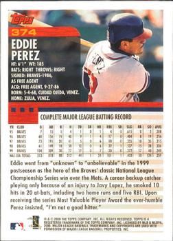2000 Topps - Limited Edition #374 Eddie Perez Back