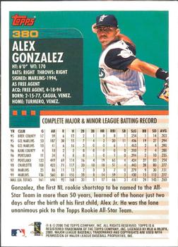 2000 Topps - Limited Edition #380 Alex Gonzalez Back