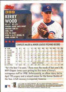 2000 Topps - Limited Edition #399 Kerry Wood Back