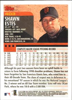 2000 Topps - Limited Edition #403 Shawn Estes Back