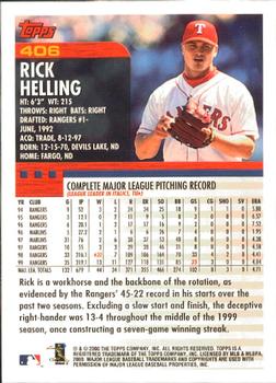2000 Topps - Limited Edition #406 Rick Helling Back