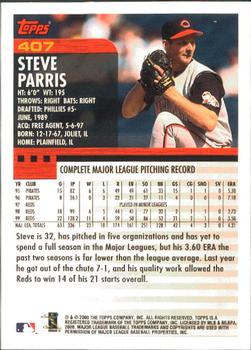 2000 Topps - Limited Edition #407 Steve Parris Back