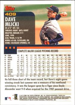 2000 Topps - Limited Edition #409 Dave Mlicki Back