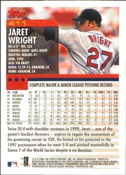 2000 Topps - Limited Edition #411 Jaret Wright Back