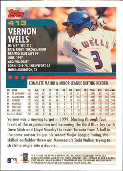 2000 Topps - Limited Edition #413 Vernon Wells Back