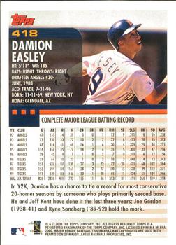 2000 Topps - Limited Edition #418 Damion Easley Back