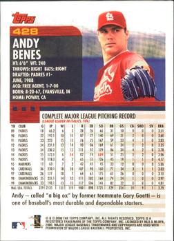 2000 Topps - Limited Edition #428 Andy Benes Back
