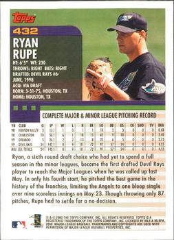 2000 Topps - Limited Edition #432 Ryan Rupe Back