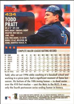 2000 Topps - Limited Edition #434 Todd Pratt Back