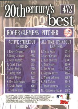2000 Topps - Limited Edition #472 Roger Clemens Back