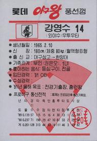 1991 Lotte Gum Baseball Kings #20 Myeong-Soo Kim Back