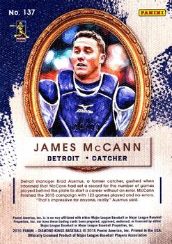 2016 Panini Diamond Kings #137 James McCann Back