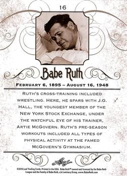 2016 Leaf Babe Ruth Collection #16 Babe Ruth Back
