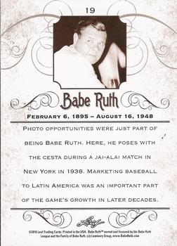 2016 Leaf Babe Ruth Collection #19 Babe Ruth Back