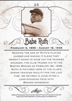 2016 Leaf Babe Ruth Collection #23 Babe Ruth Back