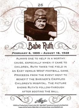 2016 Leaf Babe Ruth Collection #26 Babe Ruth Back
