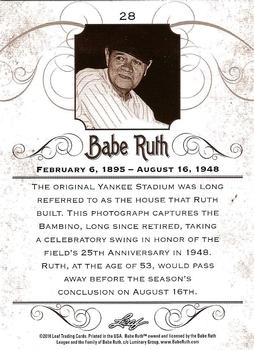 2016 Leaf Babe Ruth Collection #28 Babe Ruth Back