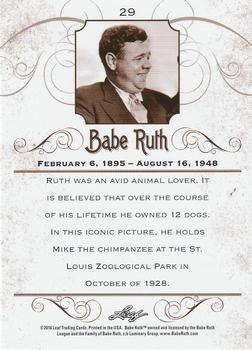 2016 Leaf Babe Ruth Collection #29 Babe Ruth Back
