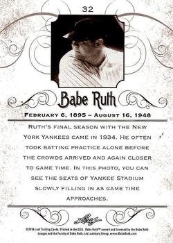2016 Leaf Babe Ruth Collection #32 Babe Ruth Back
