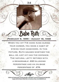 2016 Leaf Babe Ruth Collection #34 Babe Ruth Back