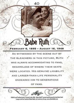 2016 Leaf Babe Ruth Collection #40 Babe Ruth Back