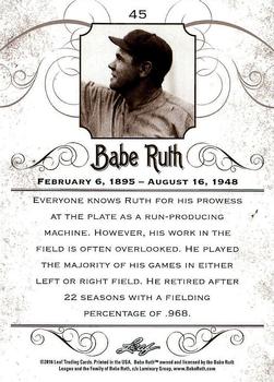 2016 Leaf Babe Ruth Collection #45 Babe Ruth Back