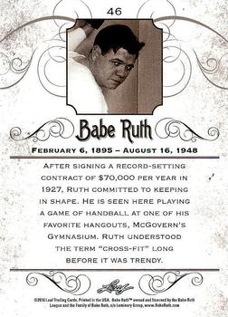 2016 Leaf Babe Ruth Collection #46 Babe Ruth Back