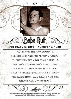 2016 Leaf Babe Ruth Collection #47 Babe Ruth Back