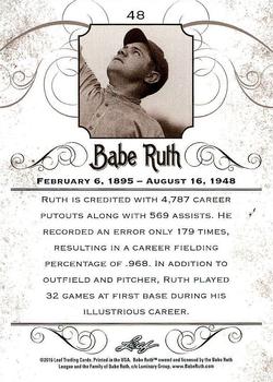 2016 Leaf Babe Ruth Collection #48 Babe Ruth Back