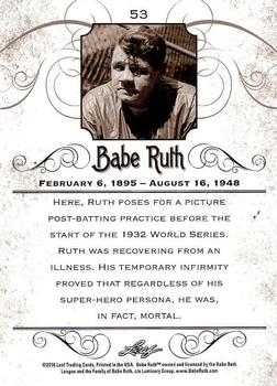 2016 Leaf Babe Ruth Collection #53 Babe Ruth Back