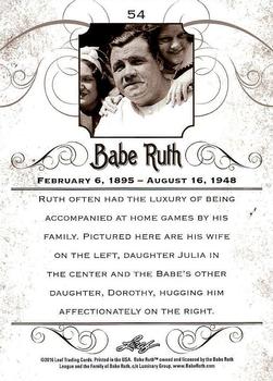 2016 Leaf Babe Ruth Collection #54 Ruth's Biggest Fans Back