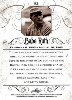 2016 Leaf Babe Ruth Collection #62 Babe Ruth Back