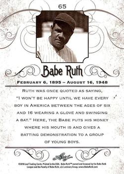 2016 Leaf Babe Ruth Collection #65 Babe Ruth Back
