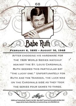 2016 Leaf Babe Ruth Collection #68 Babe Ruth Back