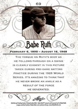 2016 Leaf Babe Ruth Collection #69 Babe Ruth Back