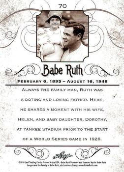 2016 Leaf Babe Ruth Collection #70 Ruth and Family Back