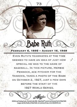 2016 Leaf Babe Ruth Collection #73 Babe Ruth / Herb Pennock Back
