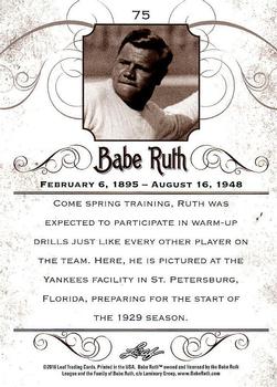 2016 Leaf Babe Ruth Collection #75 Babe Ruth Back